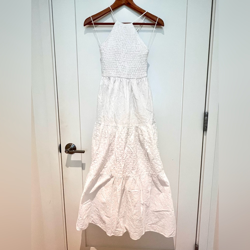 Zara white eyelet maxi
